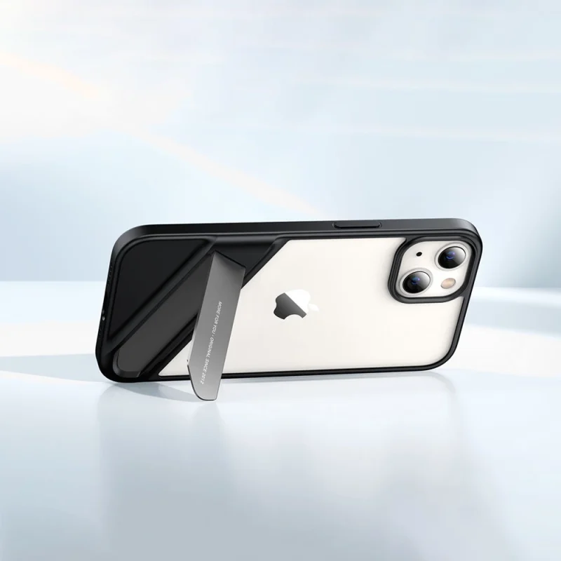 Ugreen Fusion Kickstand Case sztywne etui z żelową ramką i podstawką do iPhone 13 czarny (90152) - obrazek 2