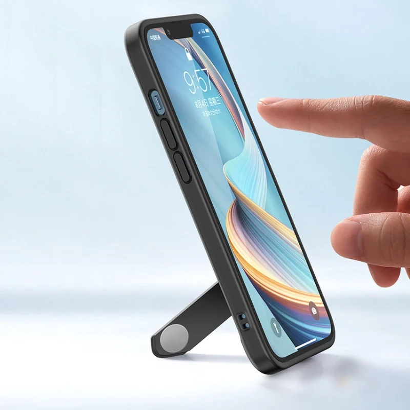 Ugreen Fusion Kickstand Case sztywne etui z żelową ramką i podstawką do iPhone 13 Pro czarny (90153) - obrazek 10