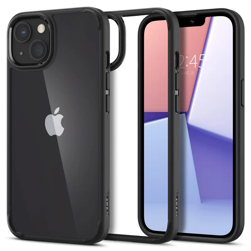 Etui Spigen Ultra Hybrid na iPhone 13 - czarny mat - obrazek 8