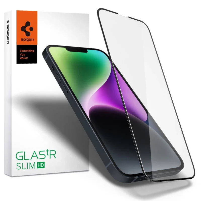 Szkło hartowane Spigen Glass FC na iPhone 13 Pro Max / 14 Plus - czarne