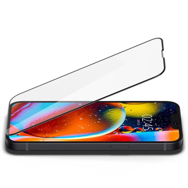 Szkło hartowane Spigen Glass FC na iPhone 13 Pro Max / 14 Plus - czarne - obrazek 3