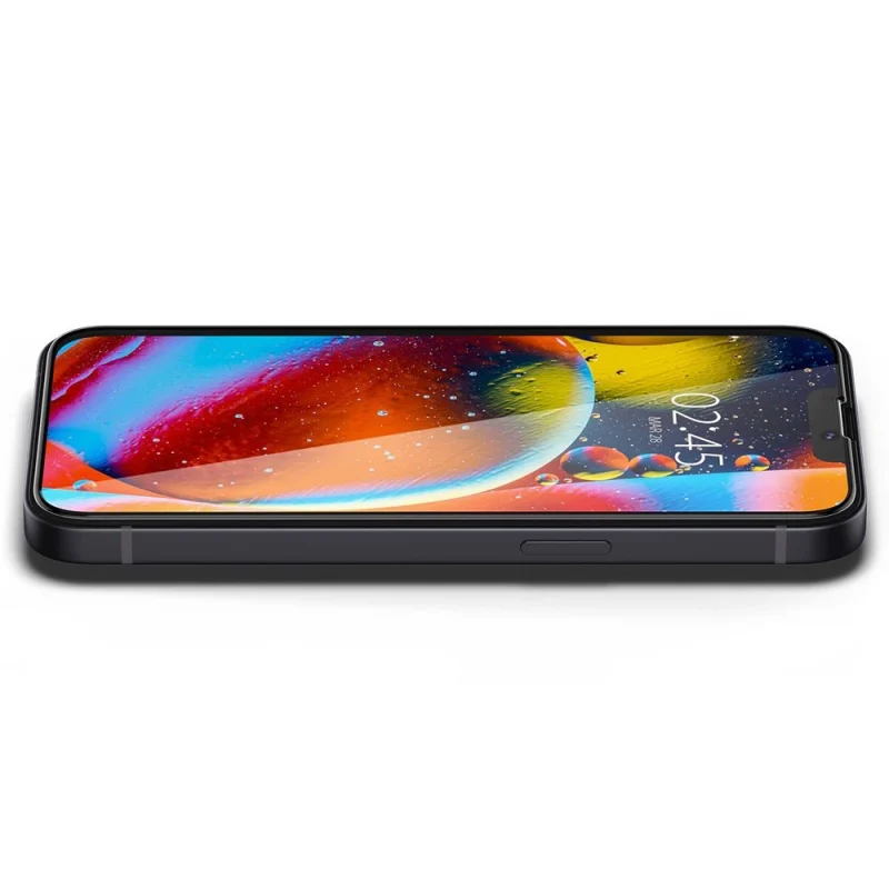 Szkło hartowane Spigen Glass FC na iPhone 13 Pro Max / 14 Plus - czarne - obrazek 4