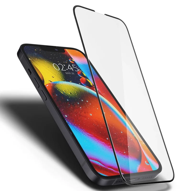 Szkło hartowane Spigen Glass FC na iPhone 13 Pro Max / 14 Plus - czarne - obrazek 6