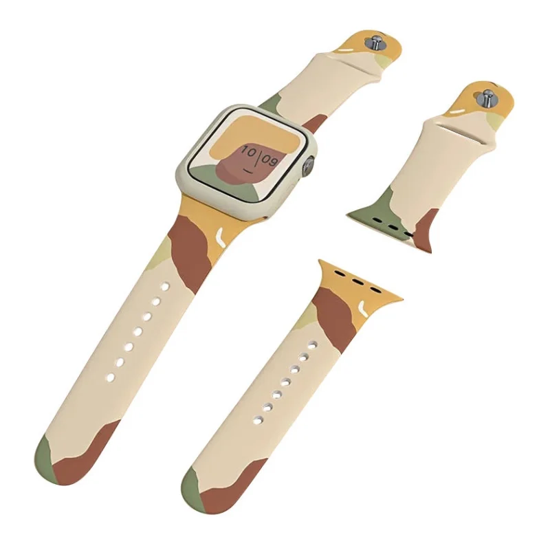 Strap Moro opaska do Apple Watch 9 / 8 / 7 / 6 / SE / 5 / 4 / 3 / 2 (41mm / 40mm / 38mm) silikonowy pasek bransoletka do zegarka wzór 1 - obrazek 2