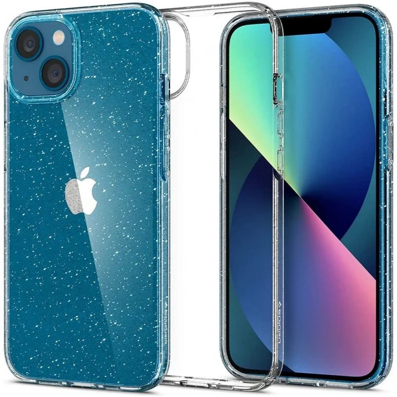 Etui Spigen Liquid Crystal na iPhone 13 - przezroczysto-brokatowe - obrazek 2