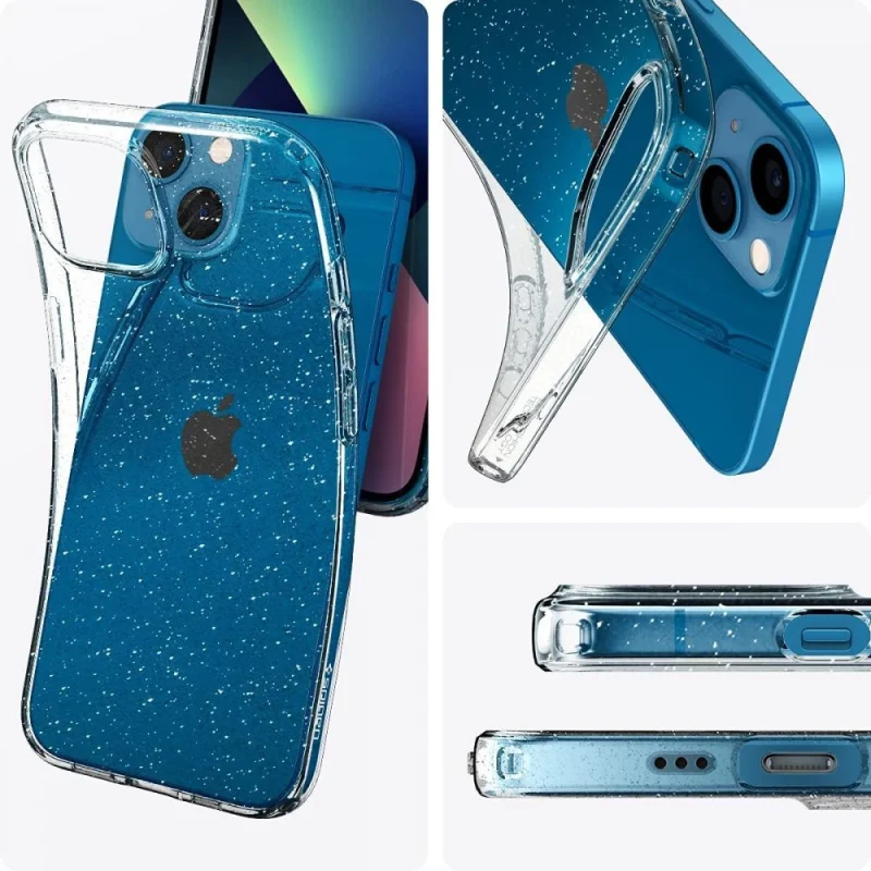 Etui Spigen Liquid Crystal na iPhone 13 - przezroczysto-brokatowe - obrazek 3