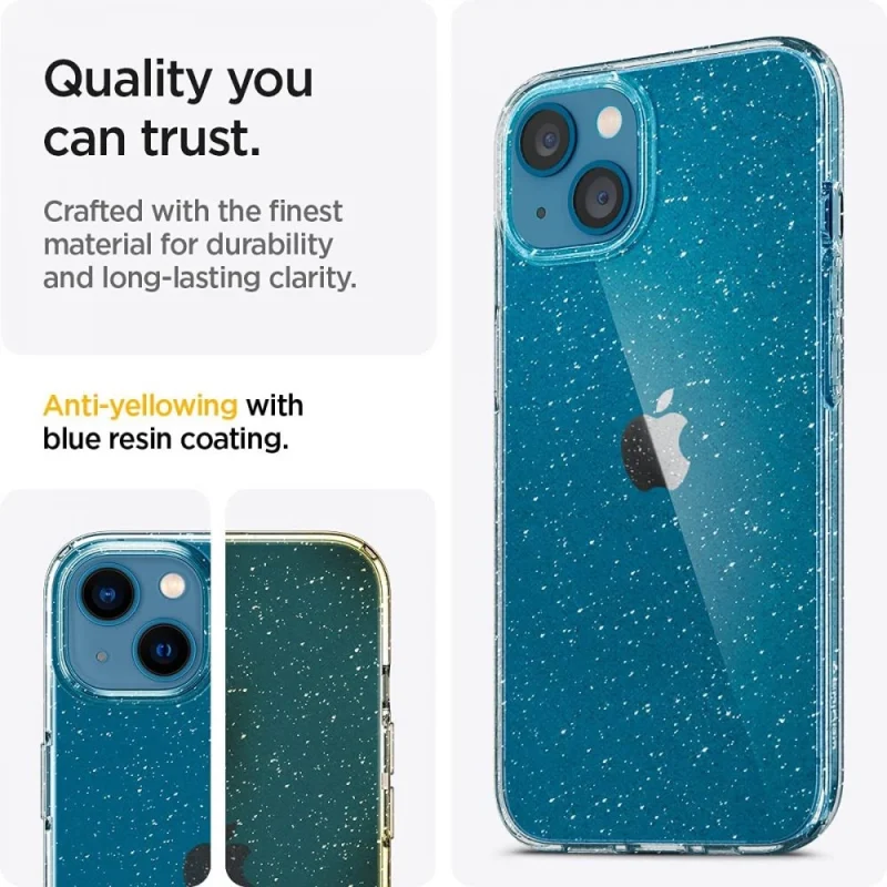 Etui Spigen Liquid Crystal na iPhone 13 - przezroczysto-brokatowe - obrazek 6