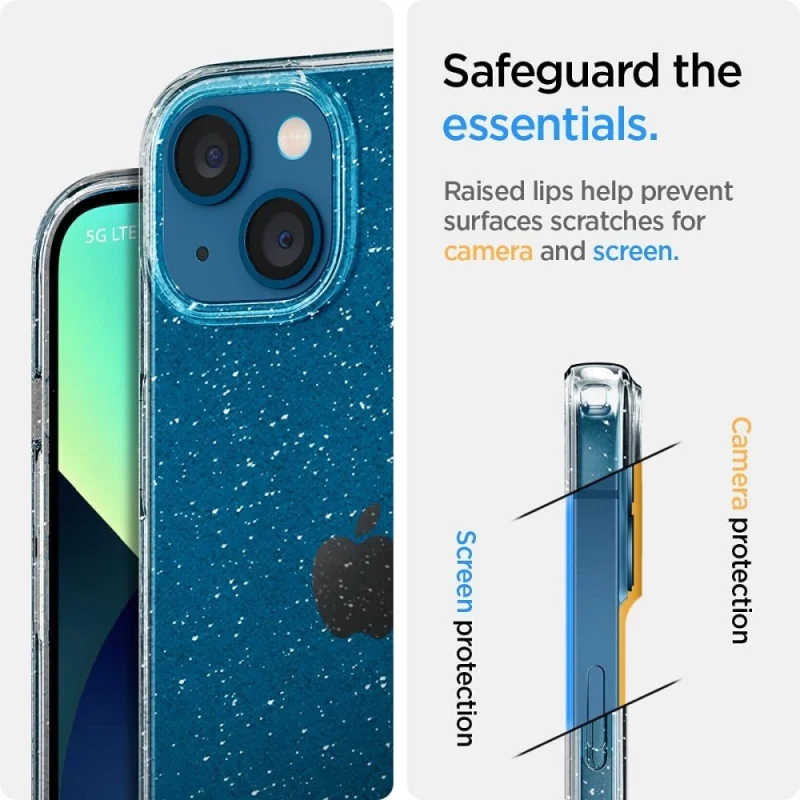 Etui Spigen Liquid Crystal na iPhone 13 - przezroczysto-brokatowe - obrazek 7