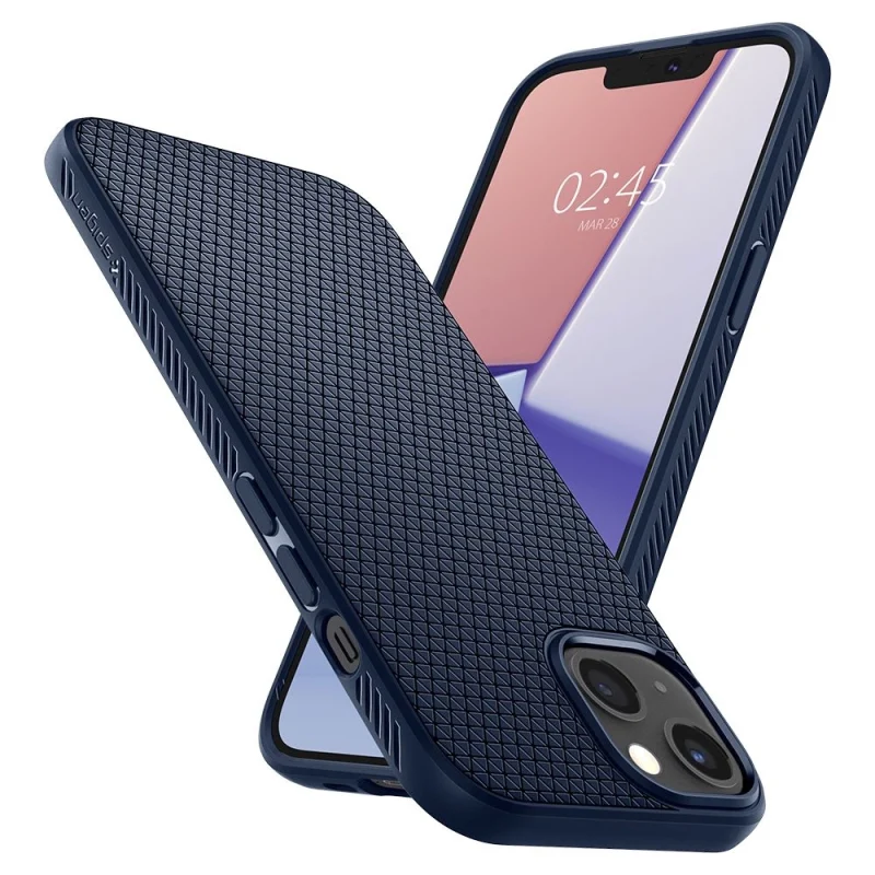 Etui Spigen Liquid Air na iPhone 13 - niebieskie - obrazek 12