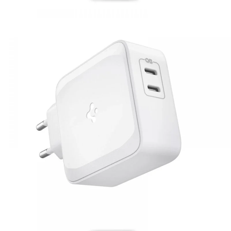 Ładowarka sieciowa Spigen PowerArc PE2007EU z 2x USB-C PD 60W QC3.0 - biała - obrazek 3