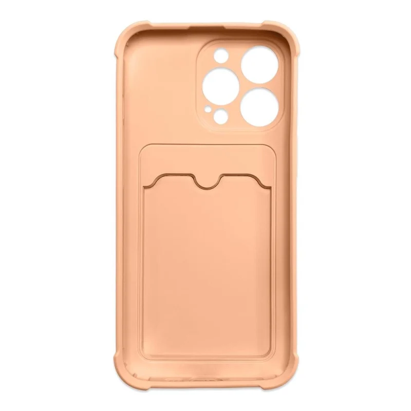 Card Armor Case etui pokrowiec do iPhone XS Max portfel na kartę silikonowe pancerne etui Air Bag różowy - obrazek 2