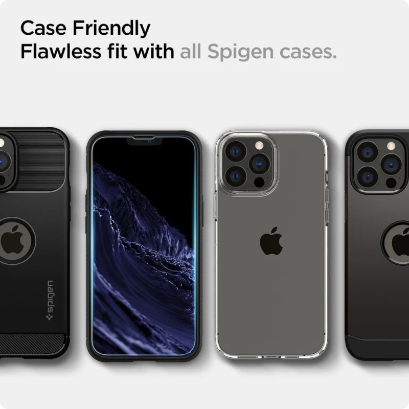 Szkło hartowane Spigen Glas.tR EZ Fit na iPhone 13 / 13 Pro / 14 - 2 szt. - obrazek 5