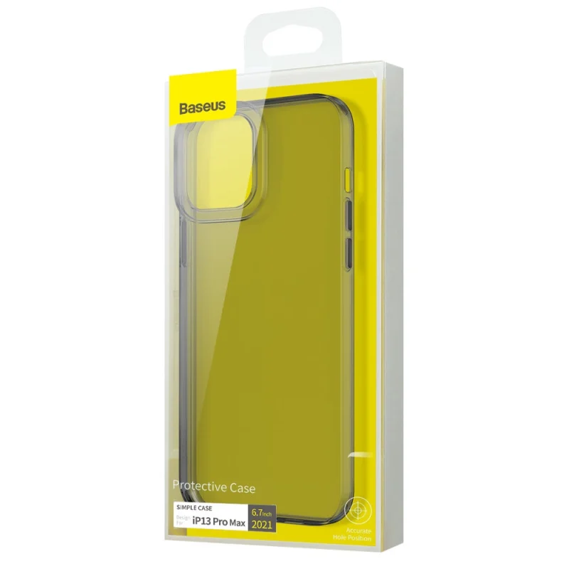 Baseus Simple Series Case przezroczyste żelowe etui iPhone 13 Pro czarny (ARAJ000401) - obrazek 5