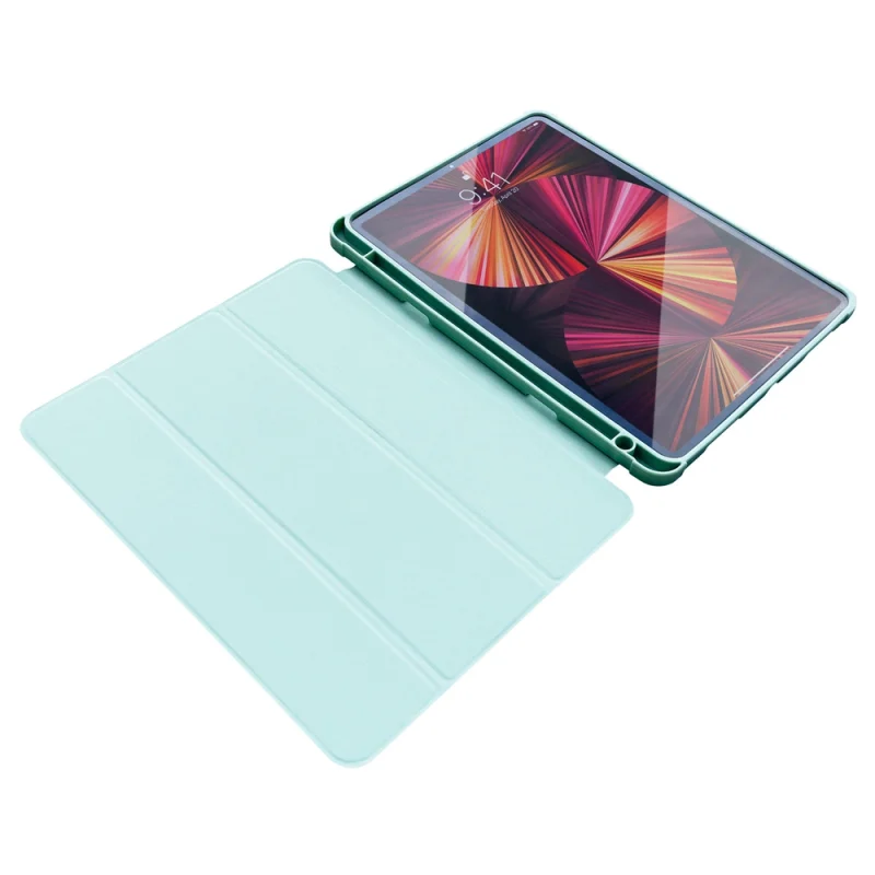 Stand Tablet Case etui Smart Cover pokrowiec na iPad mini 2021 z funkcja podstawki zielony - obrazek 5