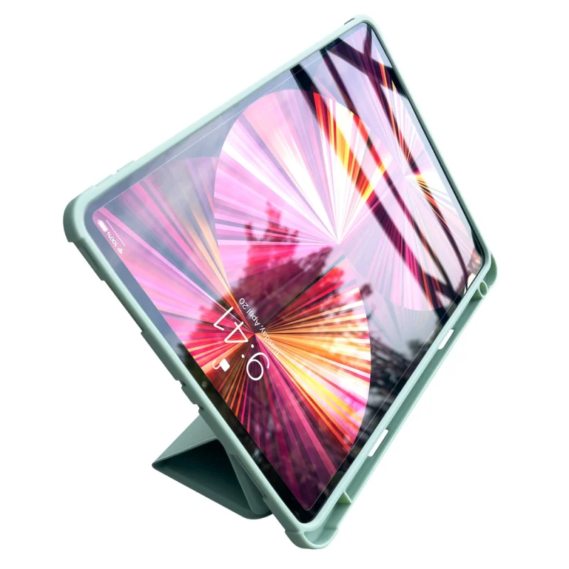 Stand Tablet Case etui Smart Cover pokrowiec na iPad mini 2021 z funkcja podstawki zielony - obrazek 6