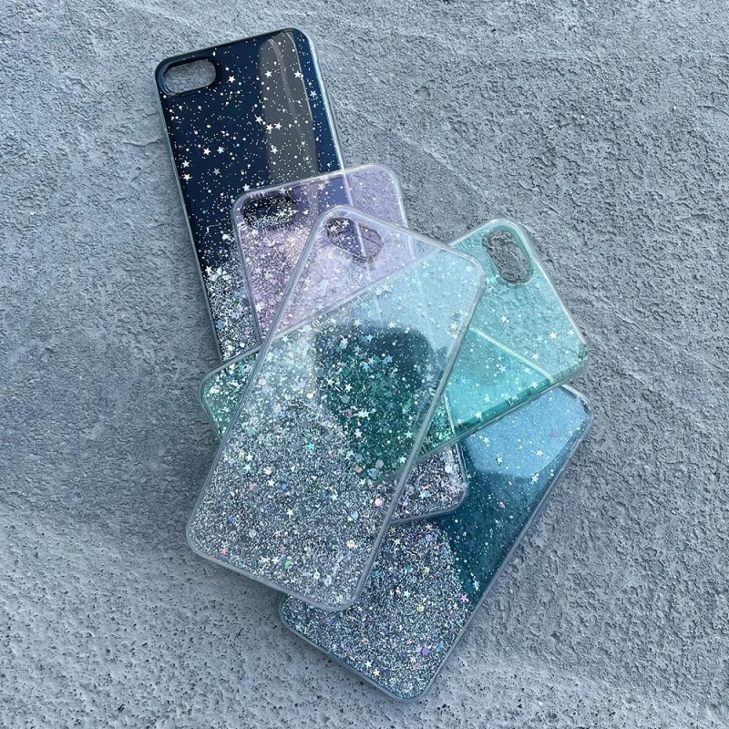 Star Glitter etui pokrowiec do iPhone 13 Pro błyszcząca brokatowa obudowa czarny - obrazek 2