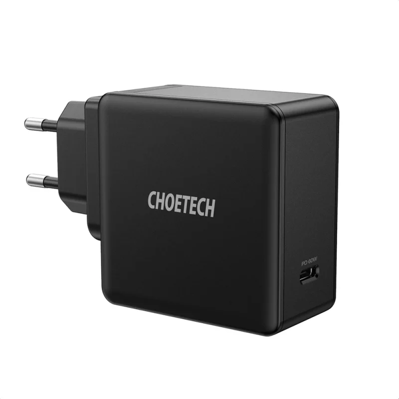 Choetech szybka ładowarka sieciowa USB Typ C PD 60W 3A czarny (Q4004-EU) - obrazek 2