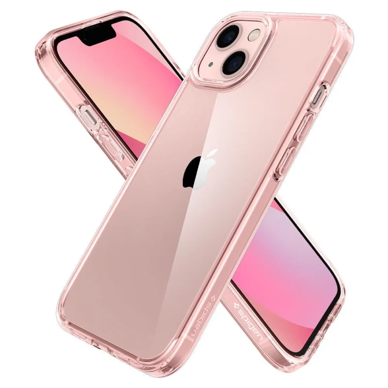 Etui Spigen Ultra Hybrid na iPhone 13 - różowo-przezroczyste - obrazek 16