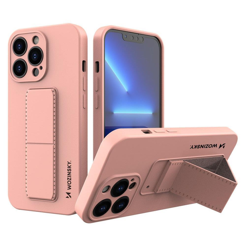 Silikonowe etui z podstawką Wozinsky Kickstand Case - etui iPhone 13 Pro Max - różowe