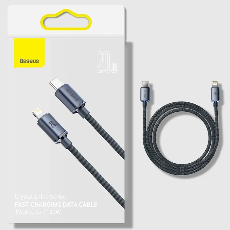 Kabel Baseus CAJY000201 Lightning - USB-C PD QC 20W 480Mb/s 1,2m - czarny - obrazek 16