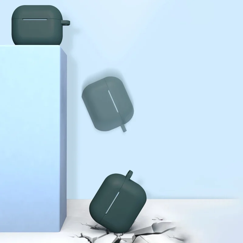 Etui do AirPods 3 silikonowy miękki pokrowiec na słuchawki + brelok karabińczyk zawieszka różowy (case D) - obrazek 6