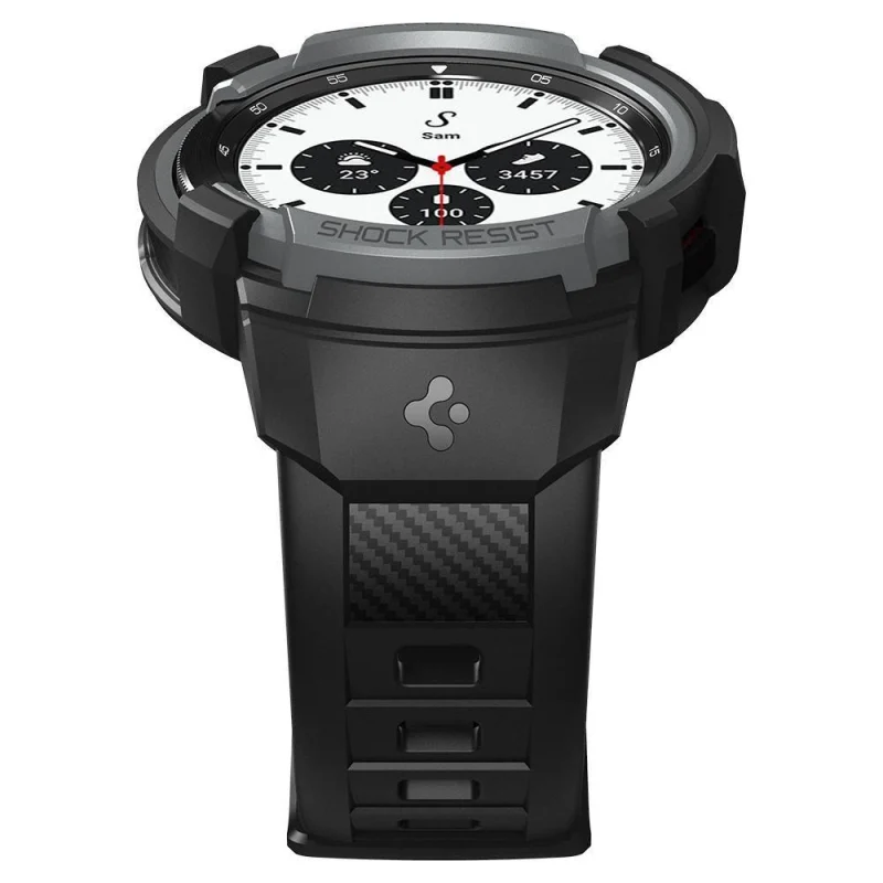 Etui z paskiem Spigen Rugged Armor Pro na Samsung Galaxy Watch 4 Classic 42 mm - szare - obrazek 15