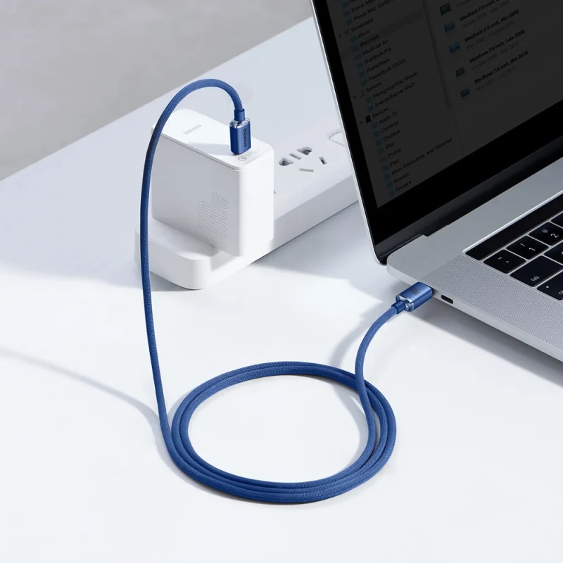 Kabel Baseus CAJY000603 USB-C - USB-C PD 100W 5A 480Mb/s 1,2m - niebieski - obrazek 10