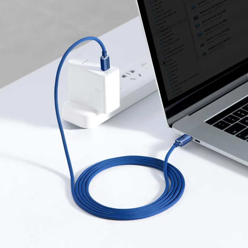 Kabel Baseus CAJY000703 USB-C - USB-C PD 100W 480Mb/s 2m - niebieski - obrazek 10