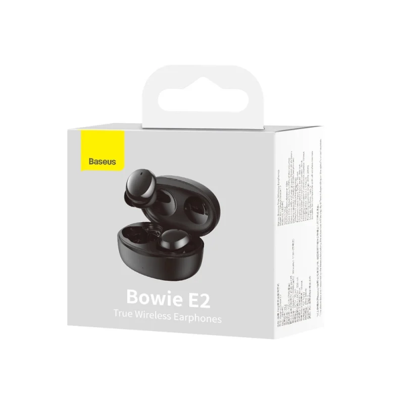 Baseus Bowie E2 bezprzewodowe słuchawki TWS Bluetooth 5.2 wodoodporne IP55 czarny (NGTW090001) - obrazek 6