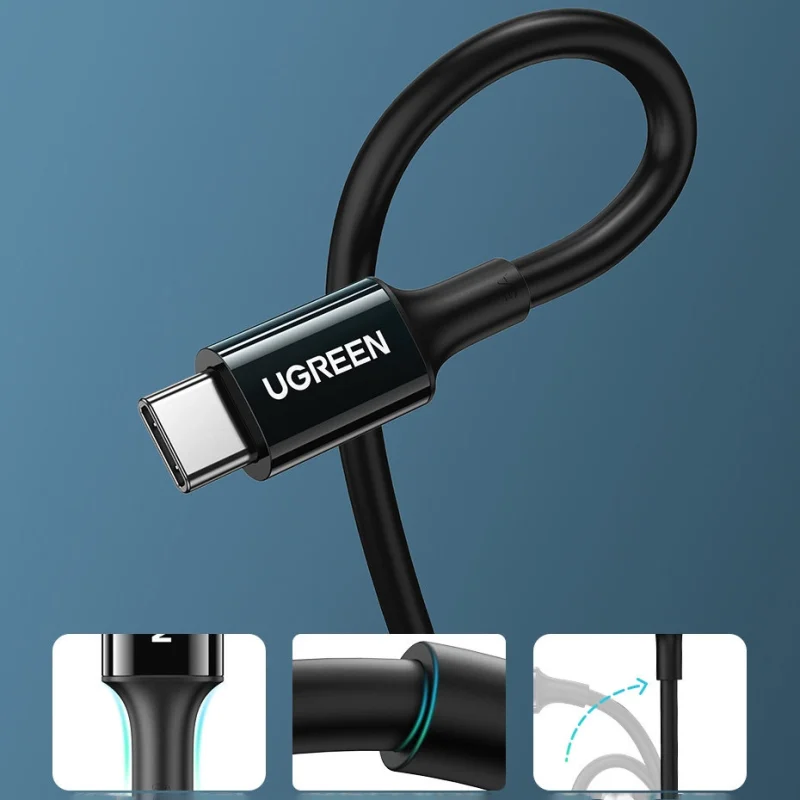 Ugreen kabel przewód USB Typ C (męski) na Typ C (męski) 1 m biały (US300) - obrazek 12