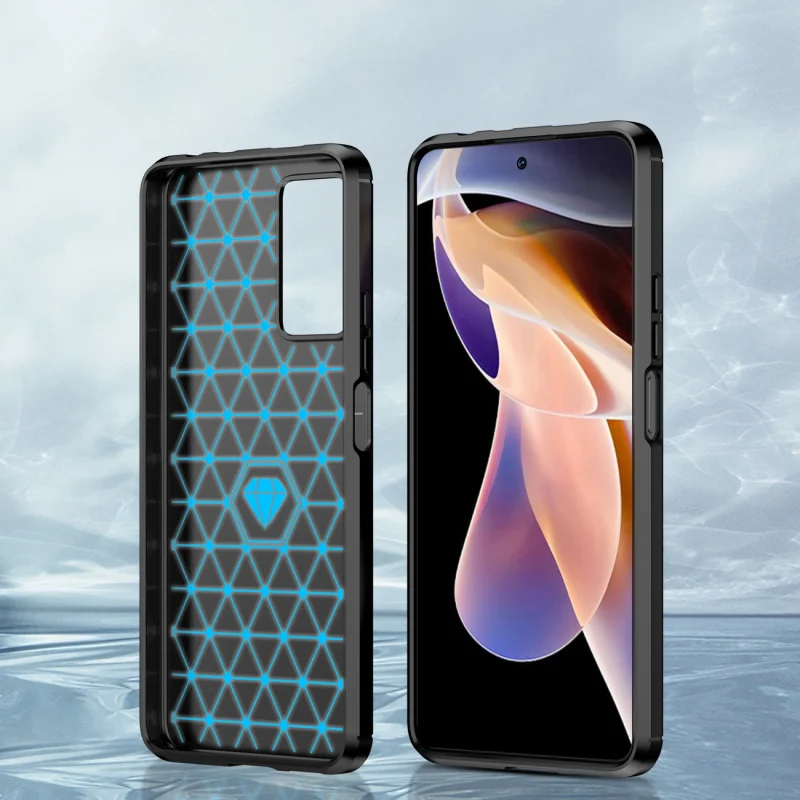 Carbon Case elastyczne etui pokrowiec Xiaomi Redmi Note 11 Pro+ 5G (China) / 11 Pro 5G (China) / Mi11i HyperCharge / Poco X4 NFC czarny - obrazek 4