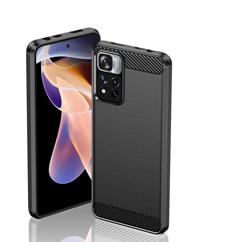 Carbon Case elastyczne etui pokrowiec Xiaomi Redmi Note 11 Pro+ 5G (China) / 11 Pro 5G (China) / Mi11i HyperCharge / Poco X4 NFC czarny - obrazek 7