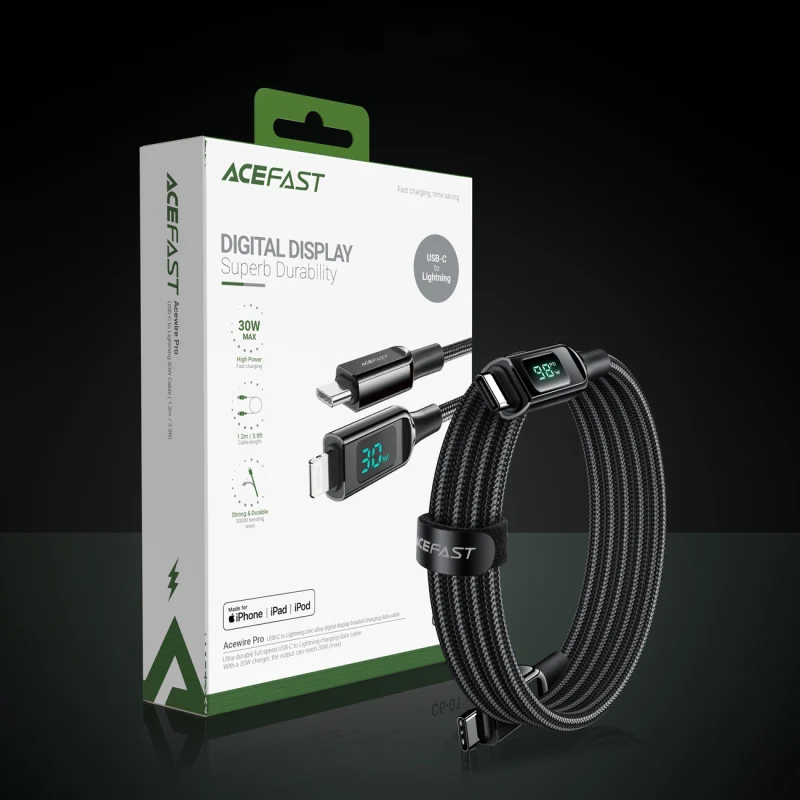 Kabel Acefast C6-03 Black USB-C - USB-C PD QC 100W 5A 480Mb/s 2m - czarny - obrazek 11