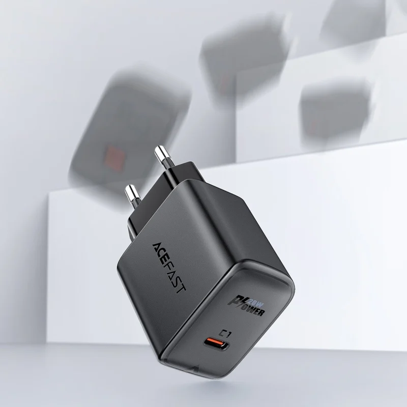 Acefast szybka ładowarka sieciowa USB Typ C 20W Power Delivery czarny (A1 EU black) - obrazek 10