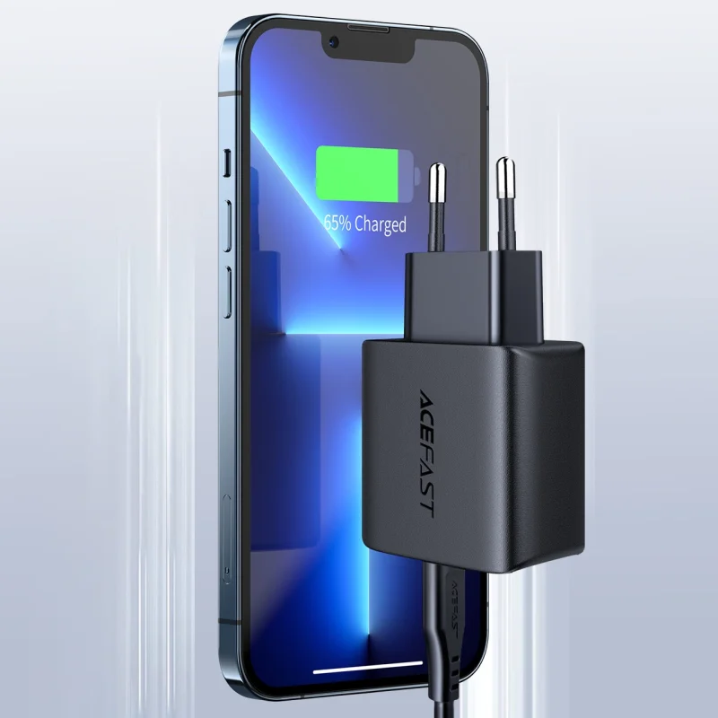 Acefast szybka ładowarka sieciowa USB Typ C 20W Power Delivery czarny (A1 EU black) - obrazek 7