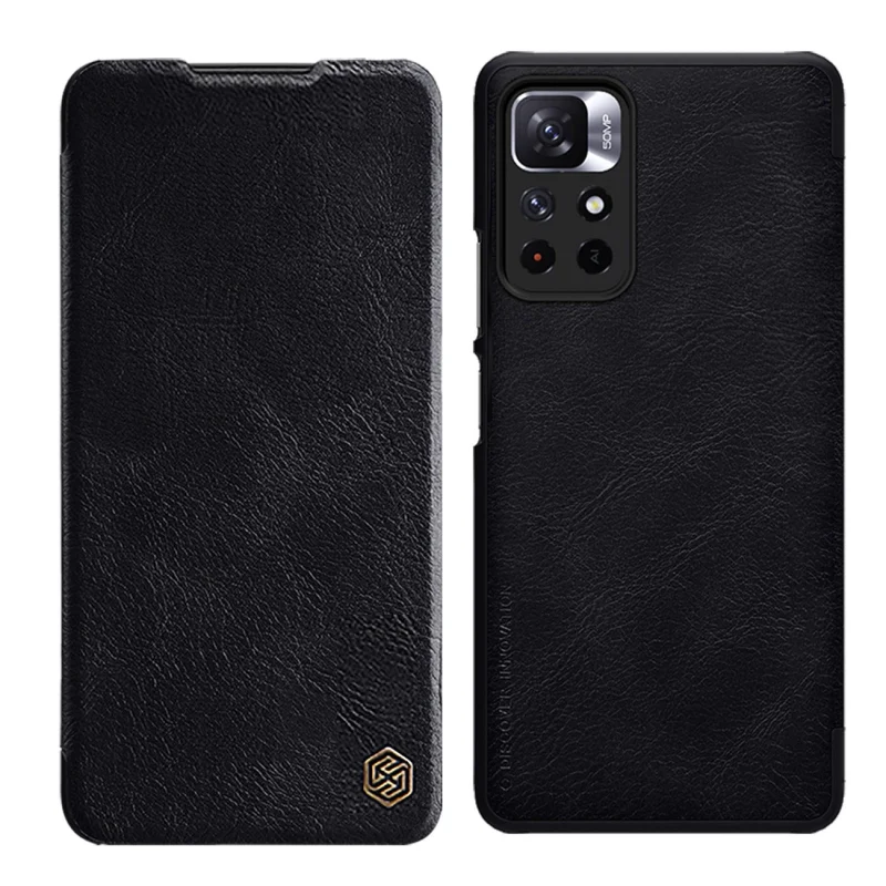 Etui z klapką Nillkin Qin Case do Xiaomi Redmi Note 11T 5G / 11S 5G / 11 5G (China) / Poco M4 Pro 5G - czarne