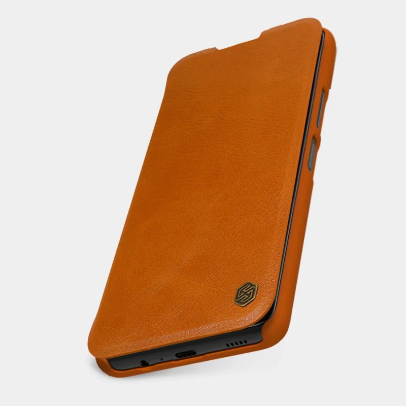 Nillkin Qin Case etui do Xiaomi Redmi Note 11T 5G / Note 11S 5G / Note 11 5G (China) / Poco M4 Pro 5G osłona na aparat kabura pokrowiec obudowa z klapką brązowy - obrazek 16