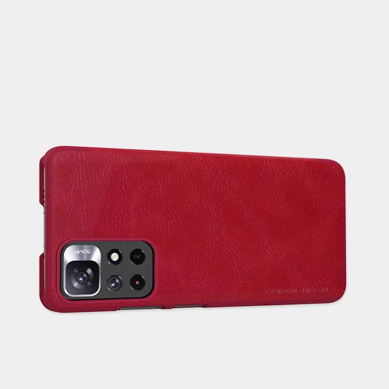 Nillkin Qin Case etui do Xiaomi Redmi Note 11T 5G / Note 11S 5G / Note 11 5G (China) / Poco M4 Pro 5G osłona na aparat kabura pokrowiec obudowa z klapką brązowy - obrazek 8