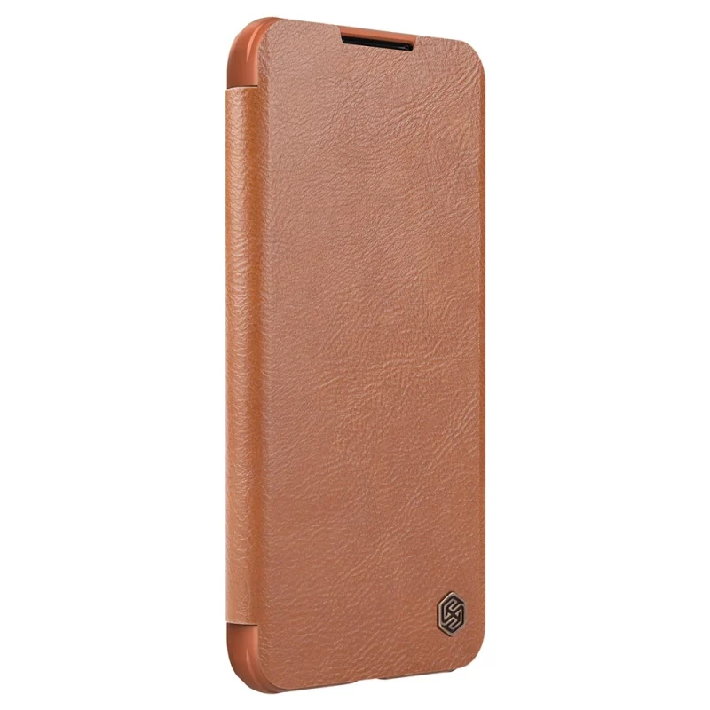 Nillkin Qin Leather Pro Case etui do Samsung Galaxy S22+ (S22 Plus) osłona na aparat kabura pokrowiec obudowa z klapką brązowy - obrazek 6