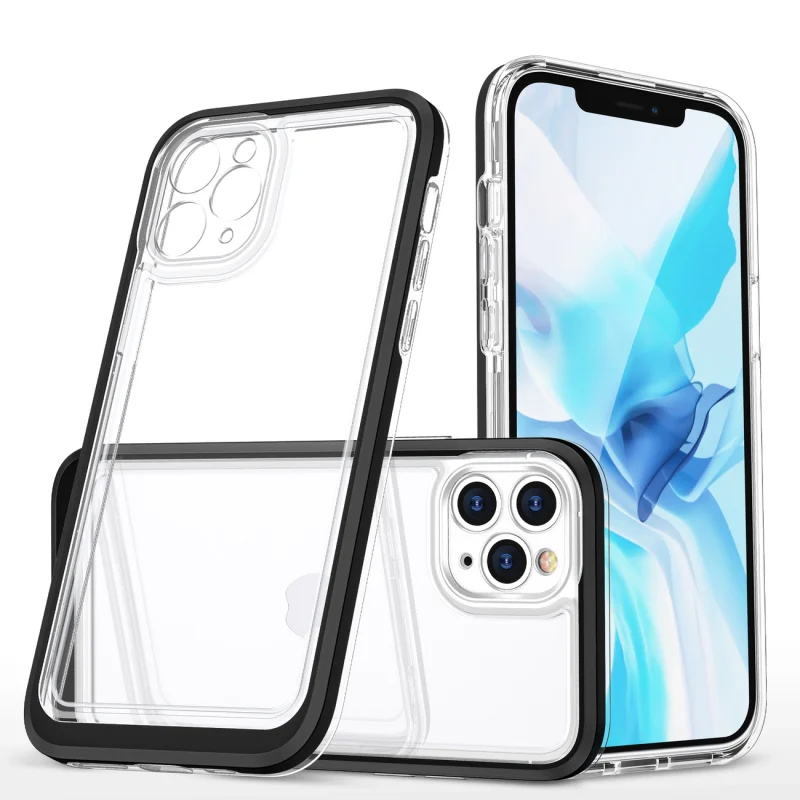 Clear 3in1 etui do iPhone 11 Pro Max żelowy pokrowiec z ramką czarny