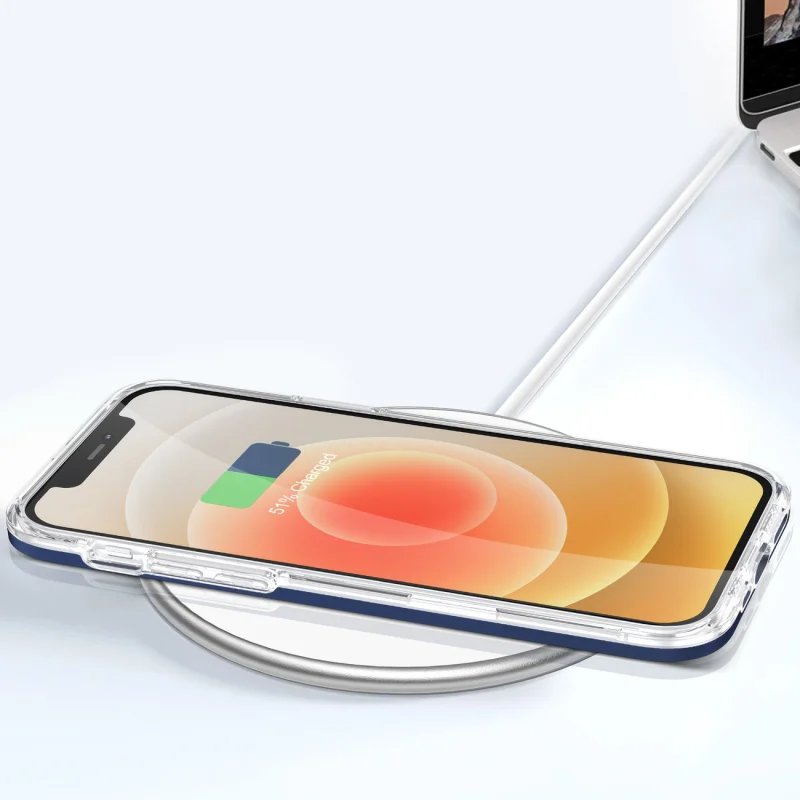 Clear 3in1 etui do iPhone 12 żelowy pokrowiec z ramką niebieski - obrazek 7