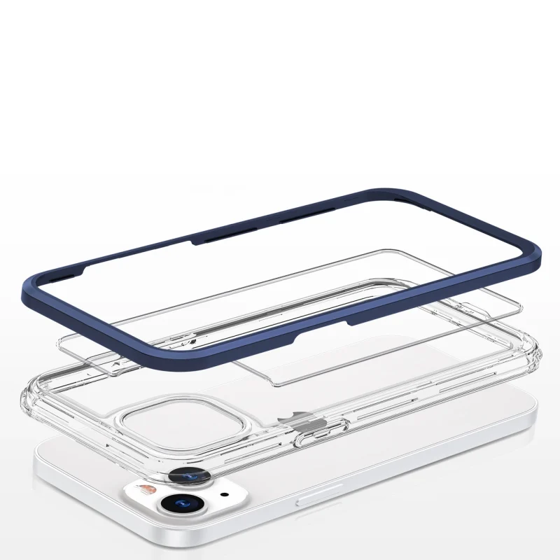 Clear 3in1 etui do iPhone 13 żelowy pokrowiec z ramką niebieski - obrazek 5