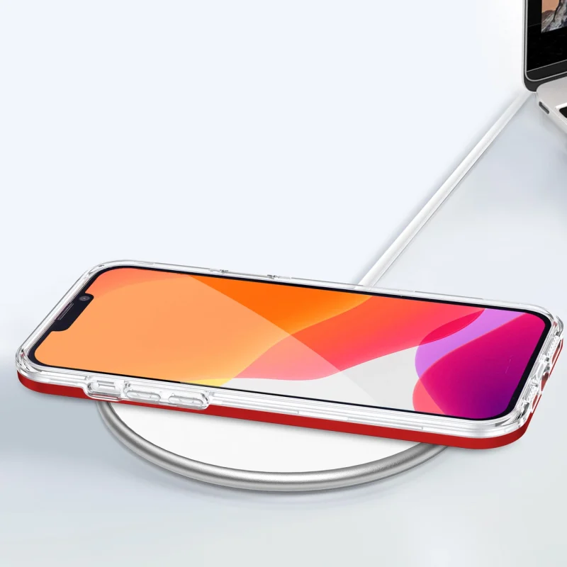 Clear 3in1 etui do iPhone 13 Pro żelowy pokrowiec z ramką czerwony - obrazek 7