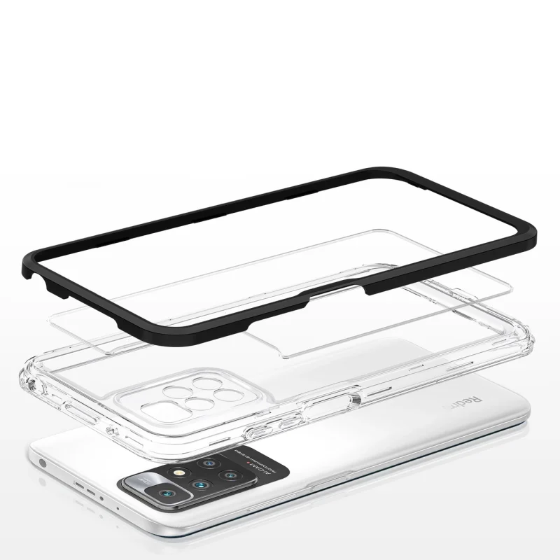 Clear 3in1 etui do Xiaomi Redmi 10 żelowy pokrowiec z ramką czarny - obrazek 5