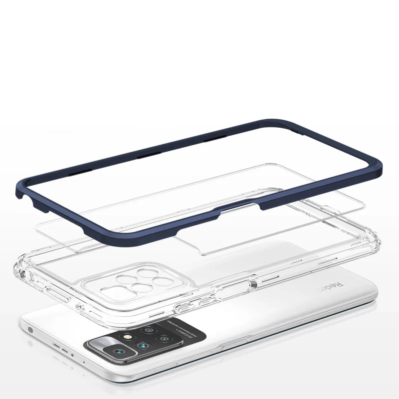 Clear 3in1 etui do Xiaomi Redmi 10 żelowy pokrowiec z ramką niebieski - obrazek 5