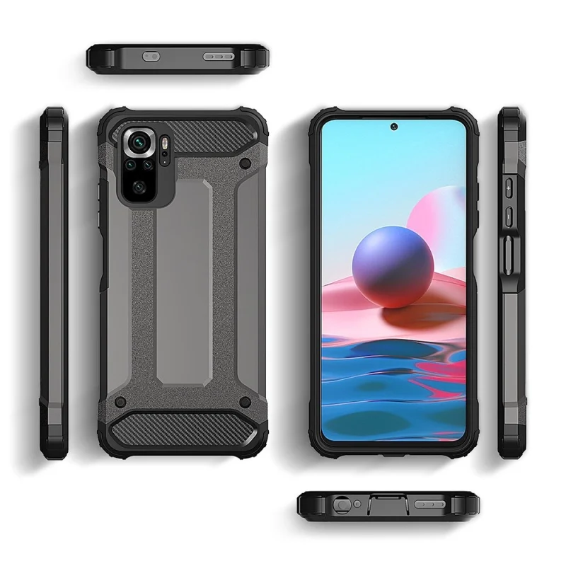 Hybrid Armor pancerne hybrydowe etui pokrowiec Xiaomi Poco M4 Pro 5G czarny - obrazek 4