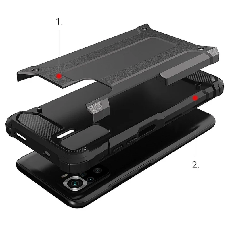 Hybrid Armor pancerne hybrydowe etui pokrowiec Xiaomi Redmi Note 11 Pro+ 5G (China) / 11 Pro 5G (China) / Mi11i HyperCharge / Poco X4 NFC 5G czarny - obrazek 5