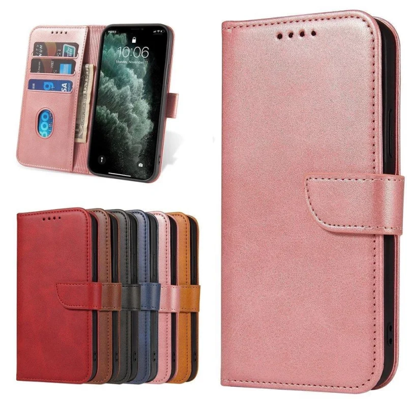 Magnet Case elegancki futerał etui pokrowiec z klapką i funkcją podstawki Poco M4 Pro 5G różowy - obrazek 9