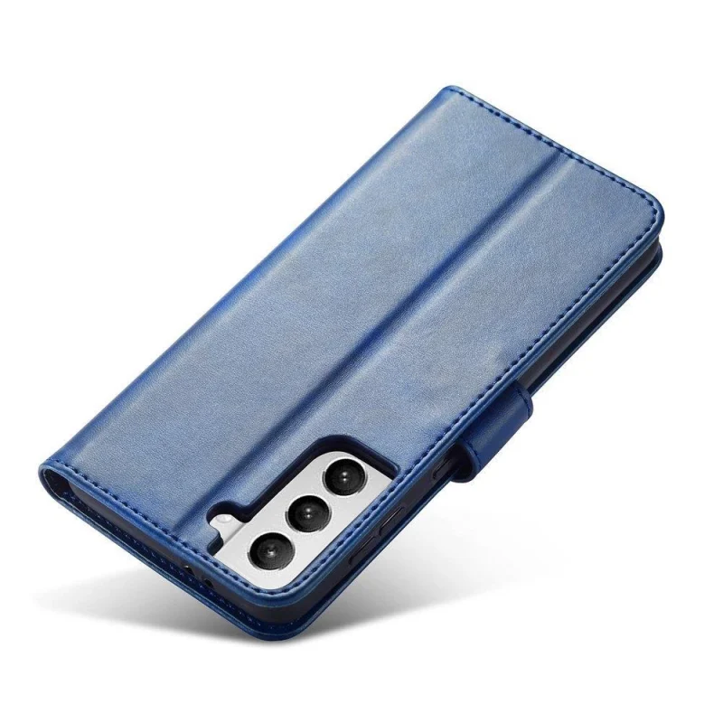 Magnet Case elegancki futerał etui pokrowiec z klapką i funkcją podstawki Samsung Galaxy S22 Ultra niebieski - obrazek 2