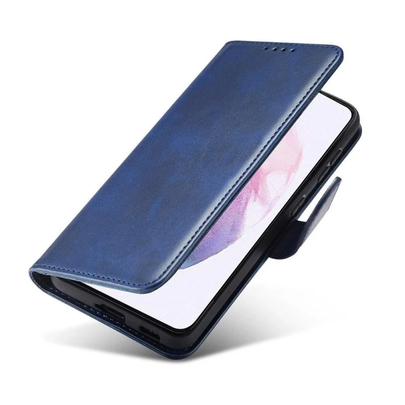 Magnet Case elegancki futerał etui pokrowiec z klapką i funkcją podstawki Samsung Galaxy S22 Ultra niebieski - obrazek 3